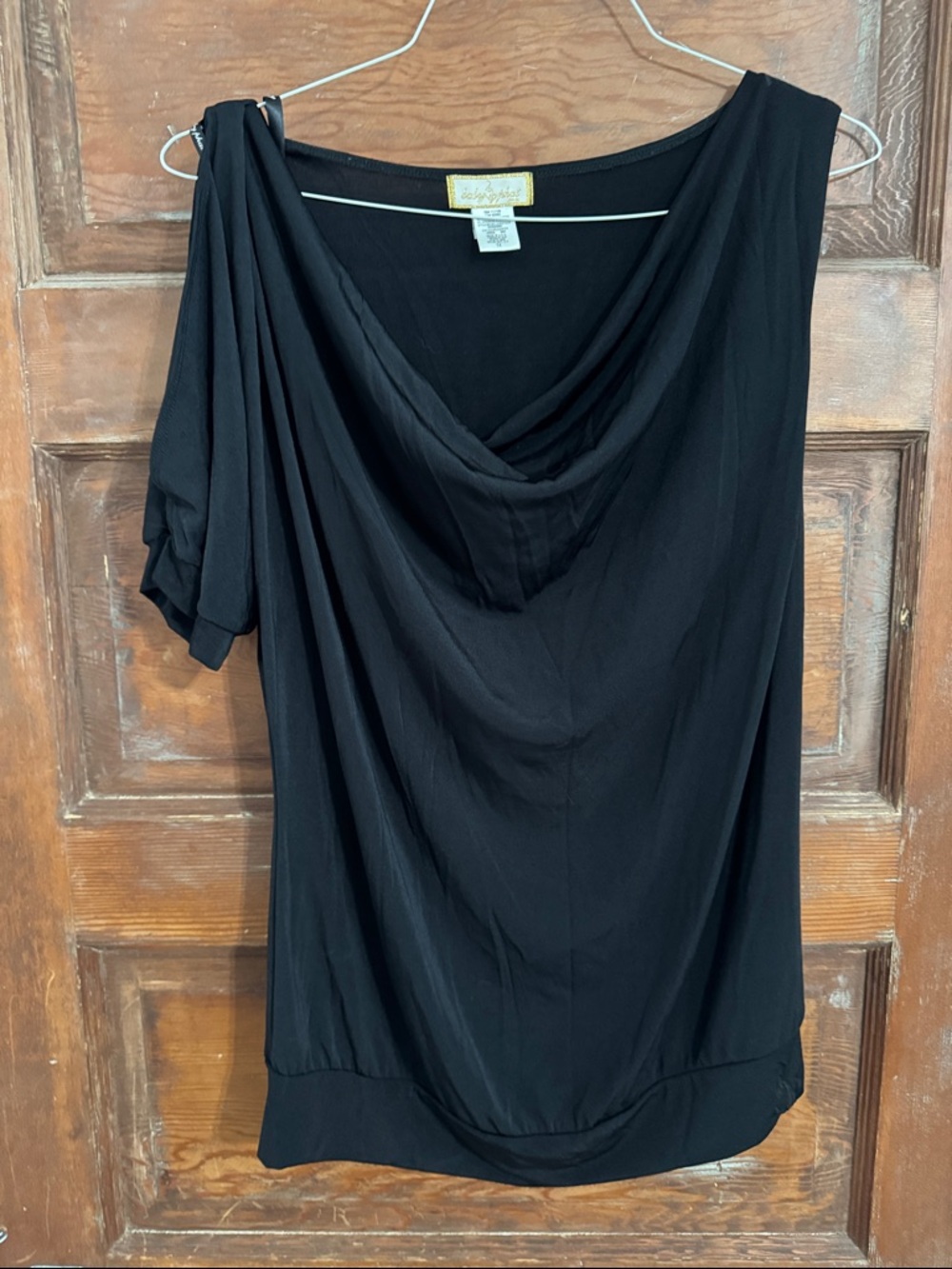 Baby Phat. Black Draped Cowl Neck Top. Size 1X